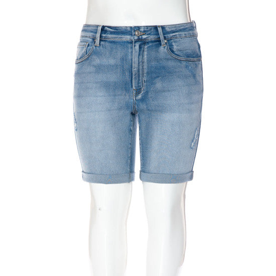 90395XL- PLUS SPRINKLE WASH RAW HEM JORT