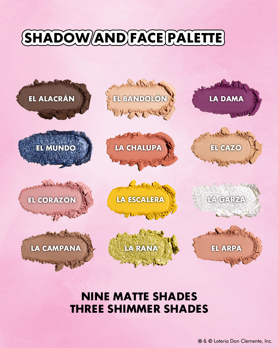 LA LOTERIA- PALETA DE SOMBRAS Y ROSTROS