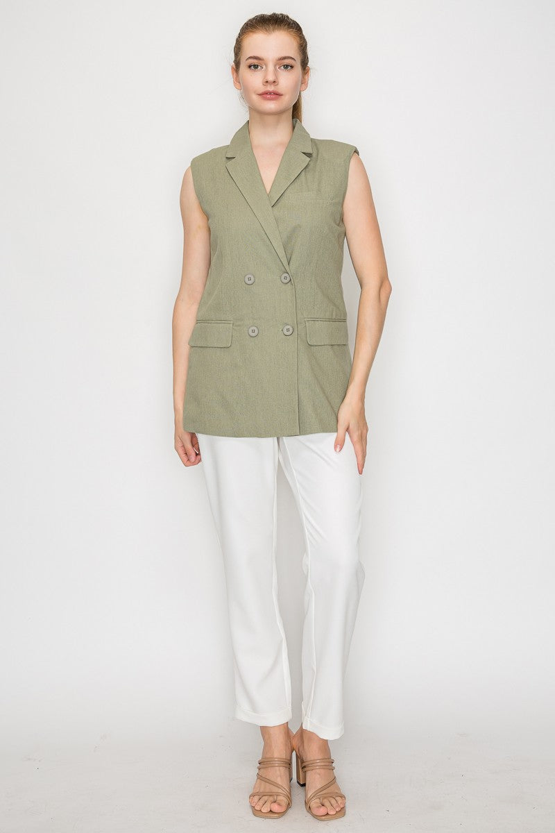 Blazer abotonado con cuello notch