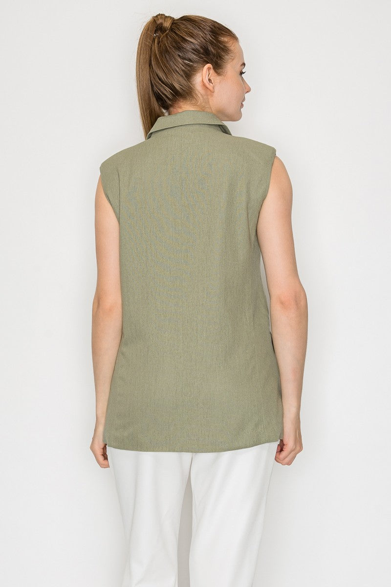Blazer abotonado con cuello notch