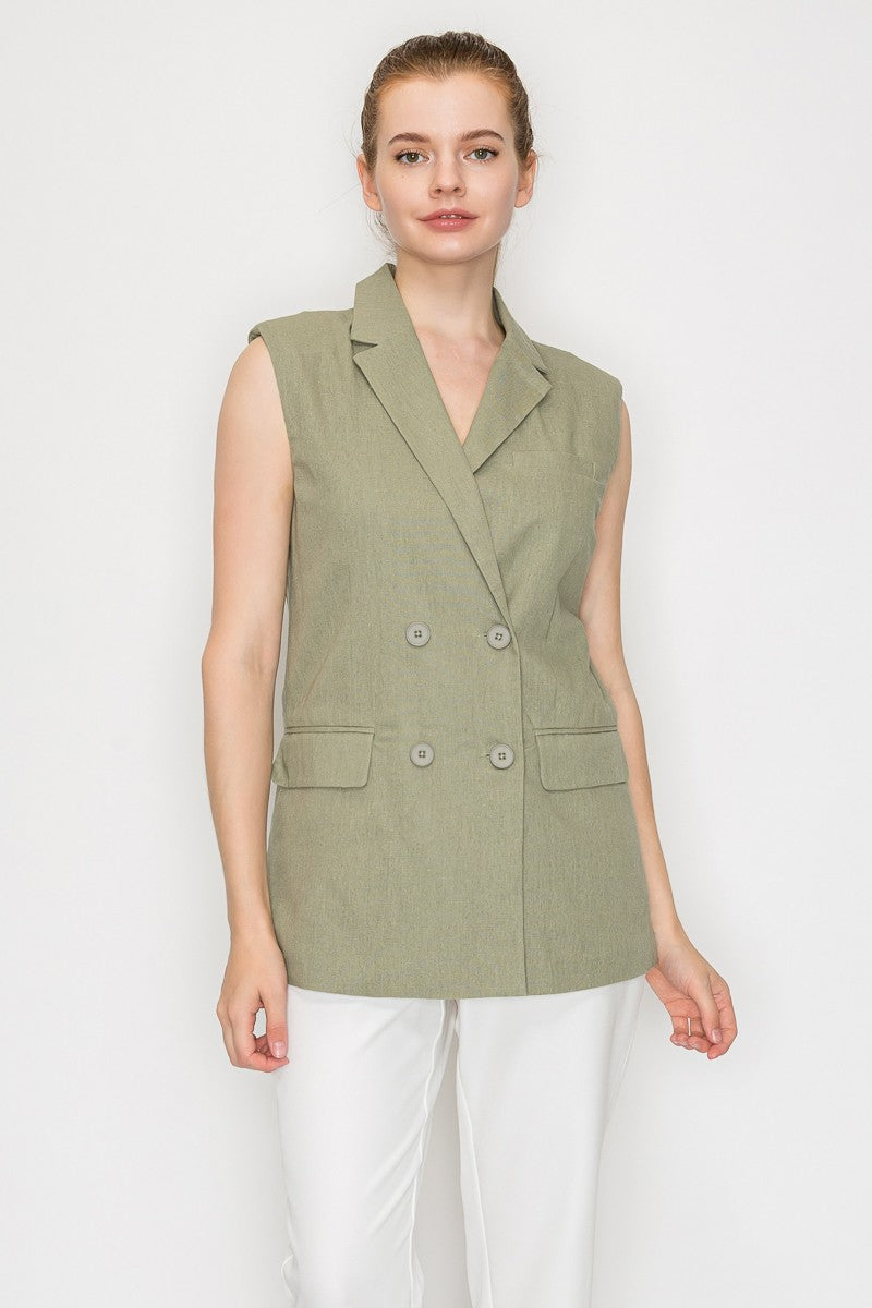 Blazer abotonado con cuello notch