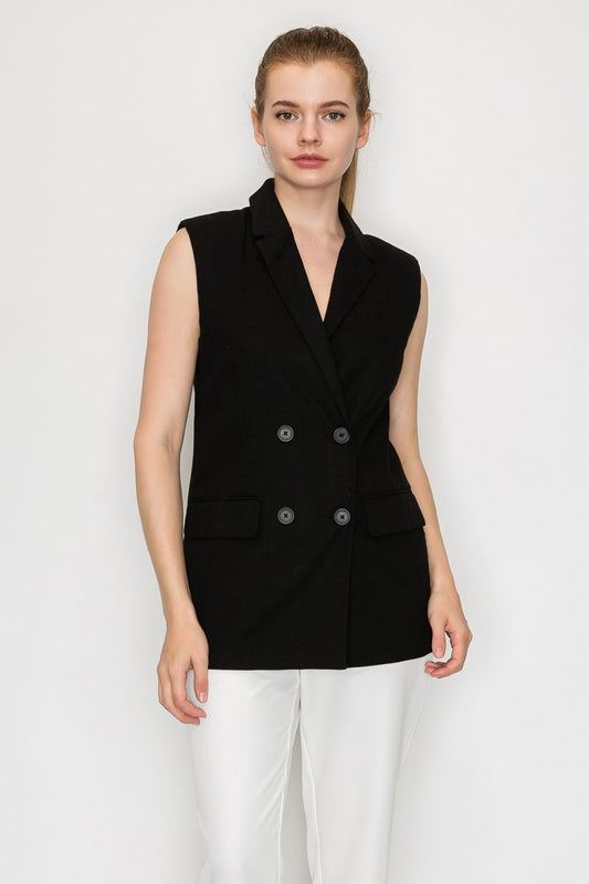Blazer abotonado con cuello notch