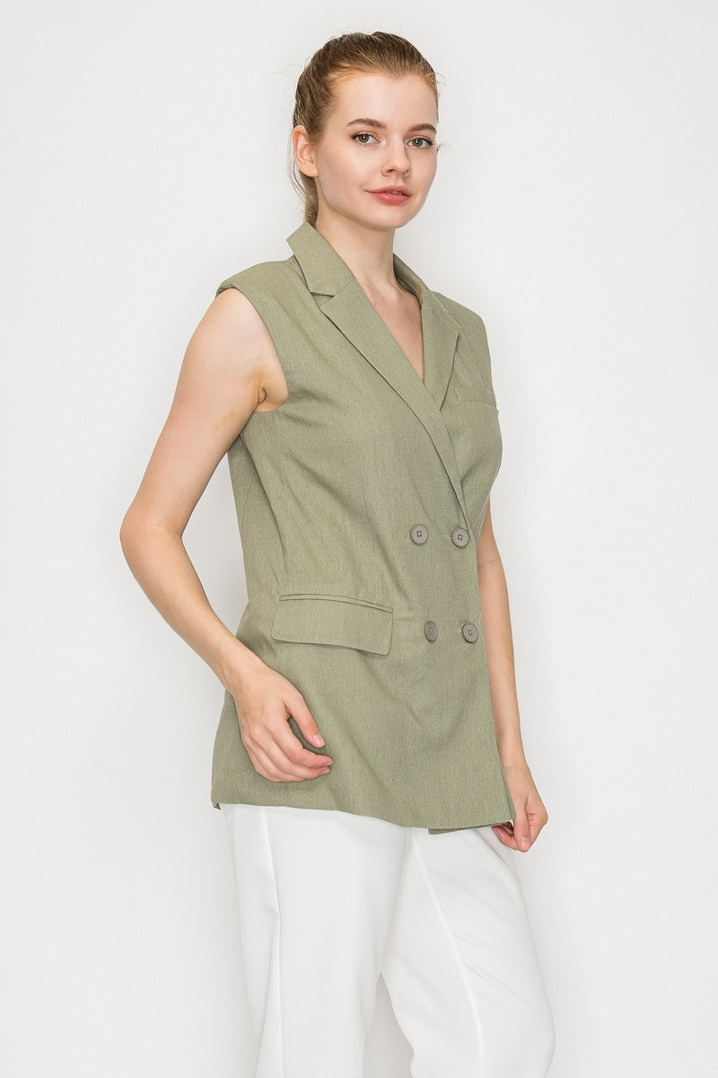 Blazer abotonado con cuello notch