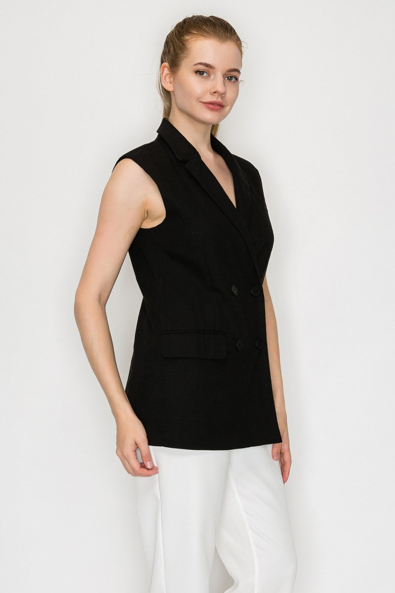 Blazer abotonado con cuello notch