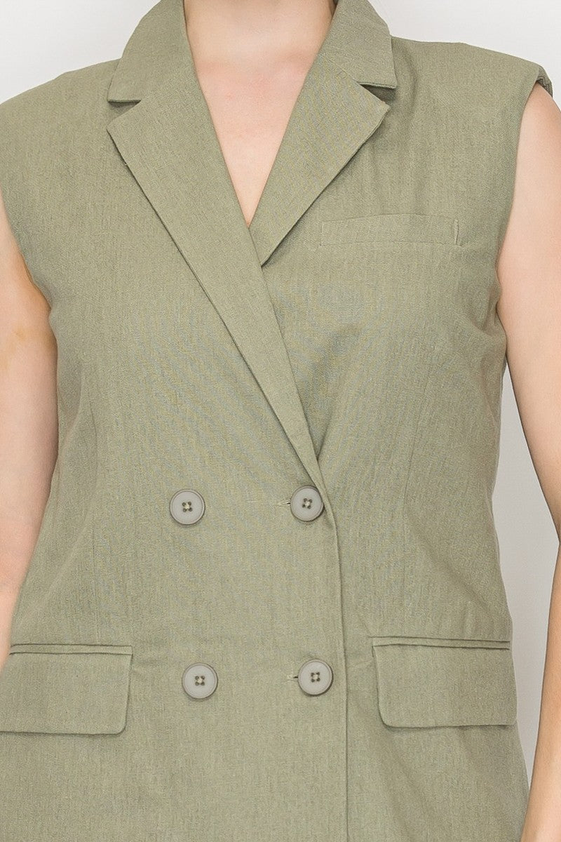Blazer abotonado con cuello notch