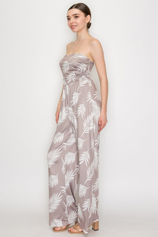JUMSUIT elástico con estampado de hojas