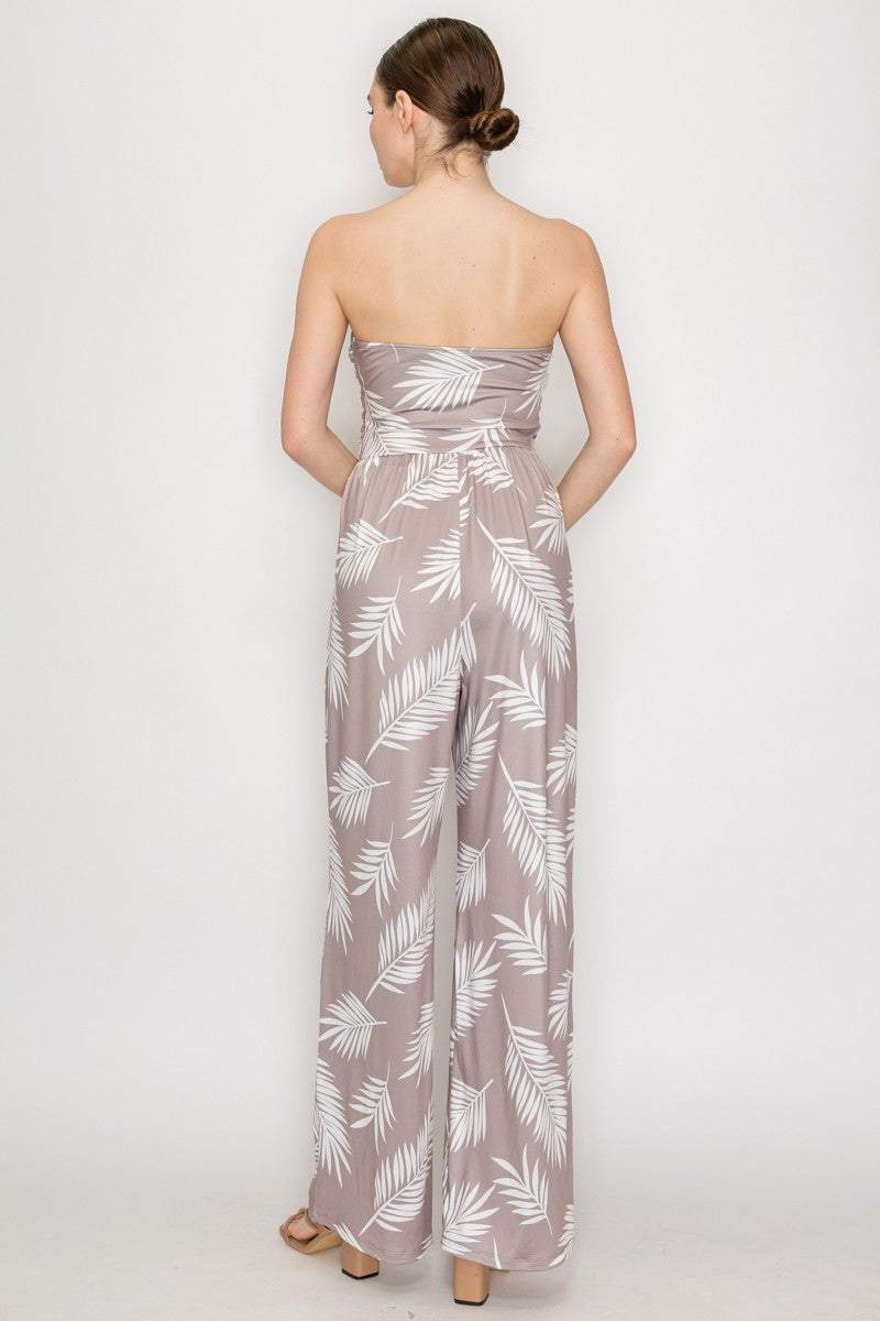 JUMSUIT elástico con estampado de hojas