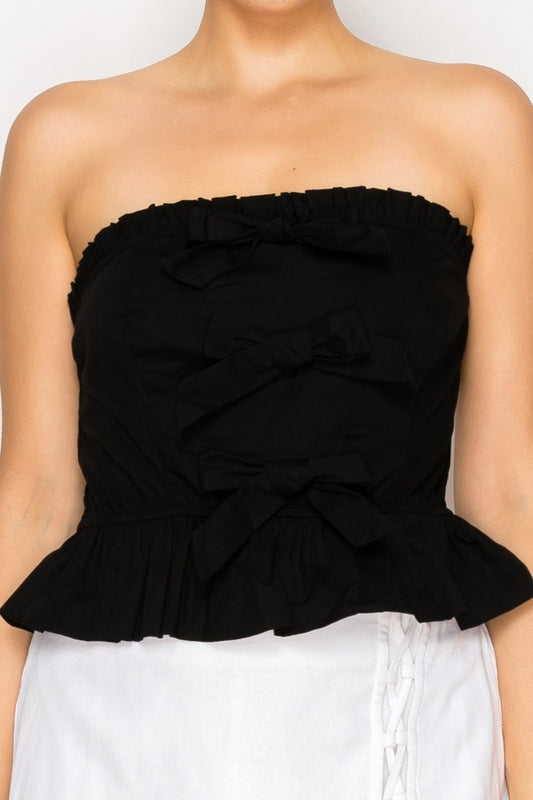RENATA Front Ribbon Bows Tube Top