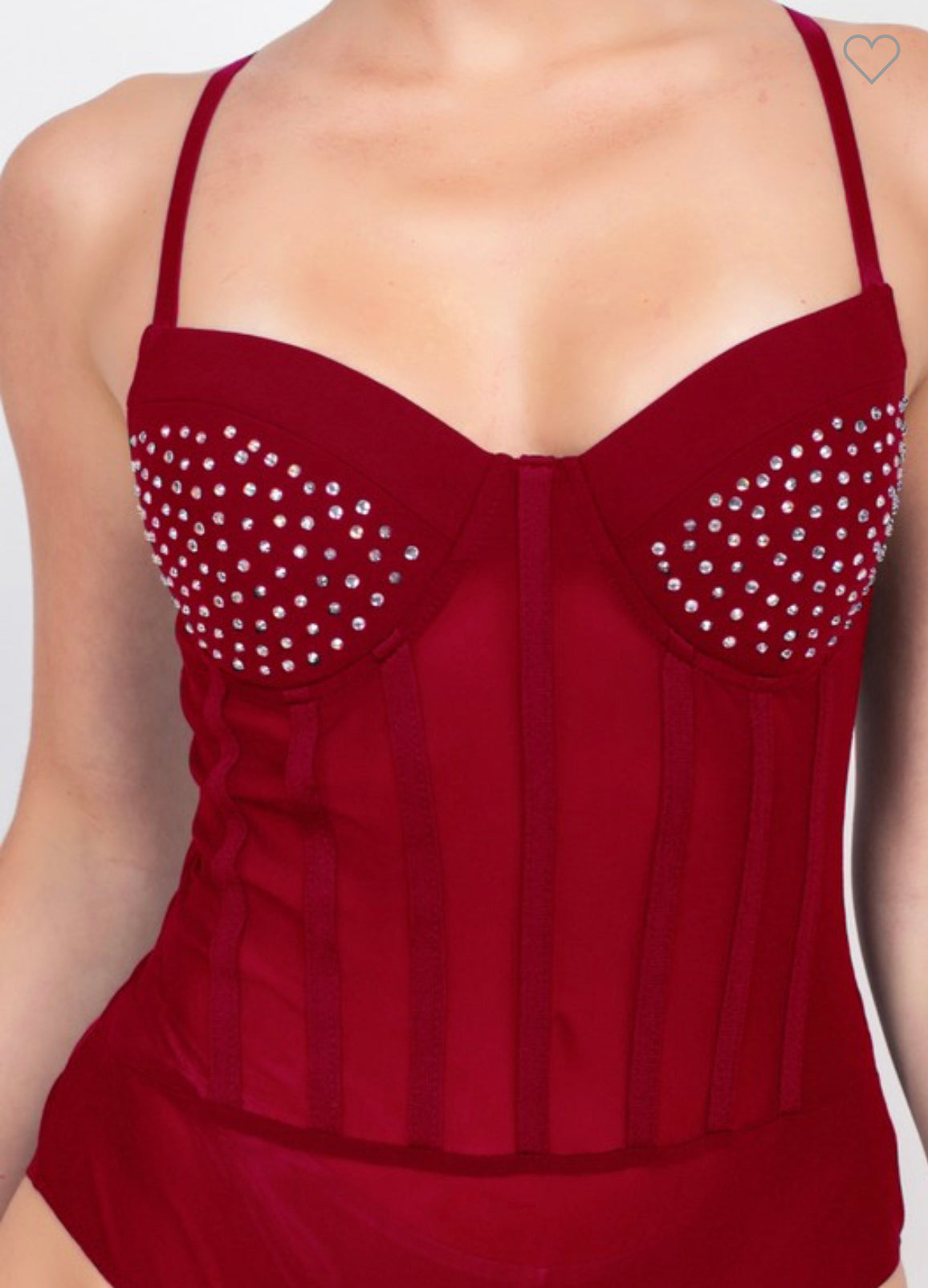 Rhinestone Cami Binding Bodysuit