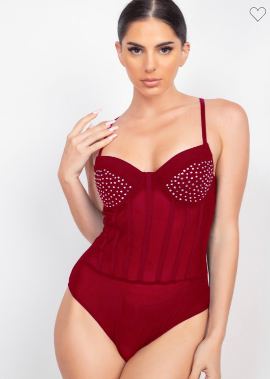 Rhinestone Cami Binding Bodysuit