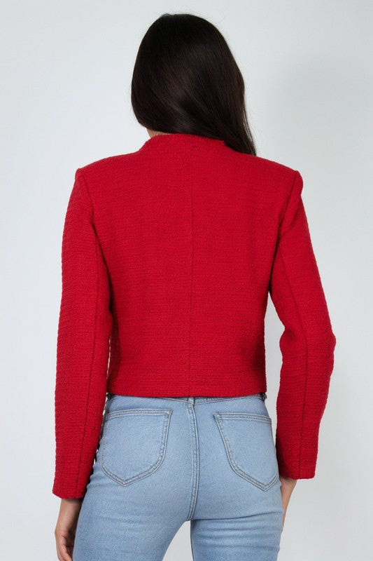 Cropped button jacket cherry 🍒