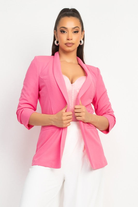 Ruched slv Barbie blazer