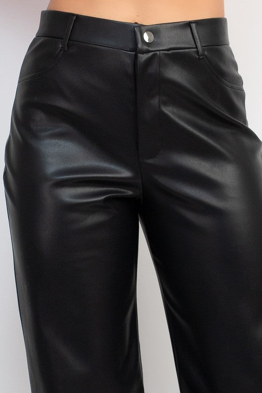 Pu straight leg pants