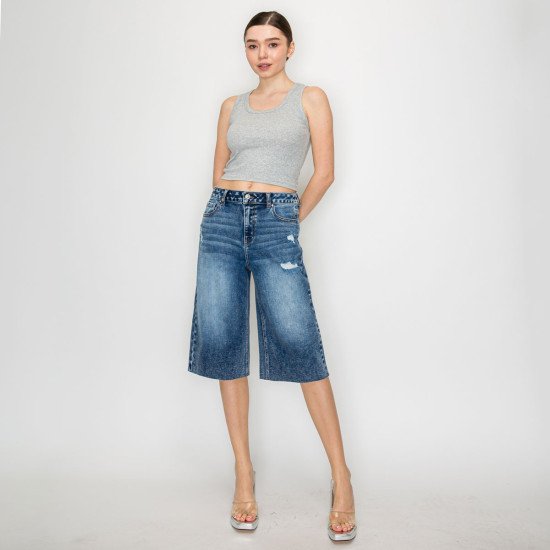 90391-SPRINKLE WASH RAW HEM JORT
