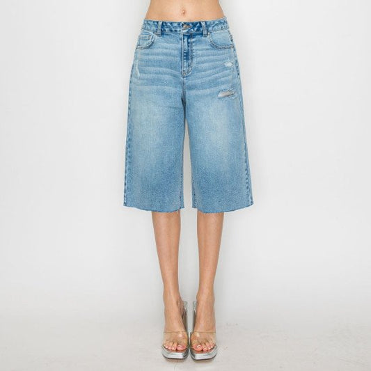 90391-SPRINKLE WASH RAW HEM JORT