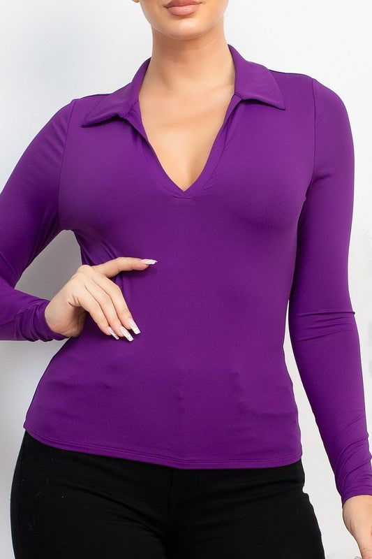 F&b double layer collar top