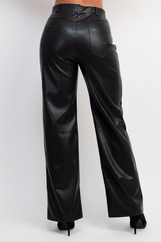 Pu straight leg pants